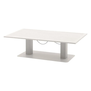 Table de jardin relevable rectangulaire "Salimia" avoine 150 x 80 x 69cm en aluminium