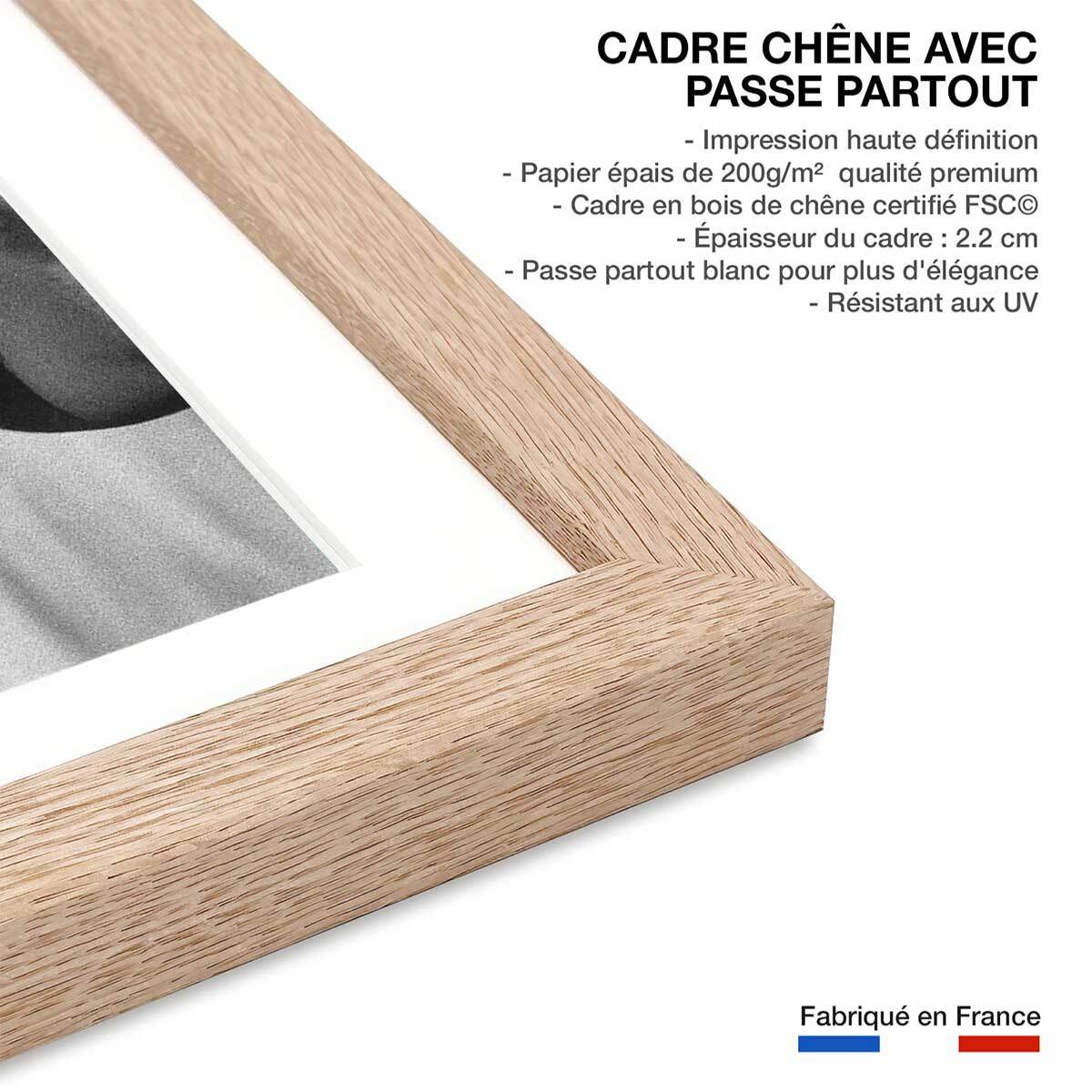 Affiche portrait Bertice Reading Affiche + cadre en bois - Chêne