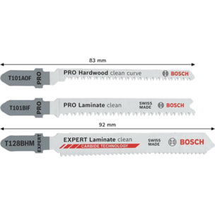 Jeu de lames de scie sauteuse PRO pour stratifié, 15 pièces - BOSCH - 2607011947