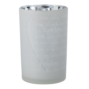 J-Line photophore Love - verre - blanc - large