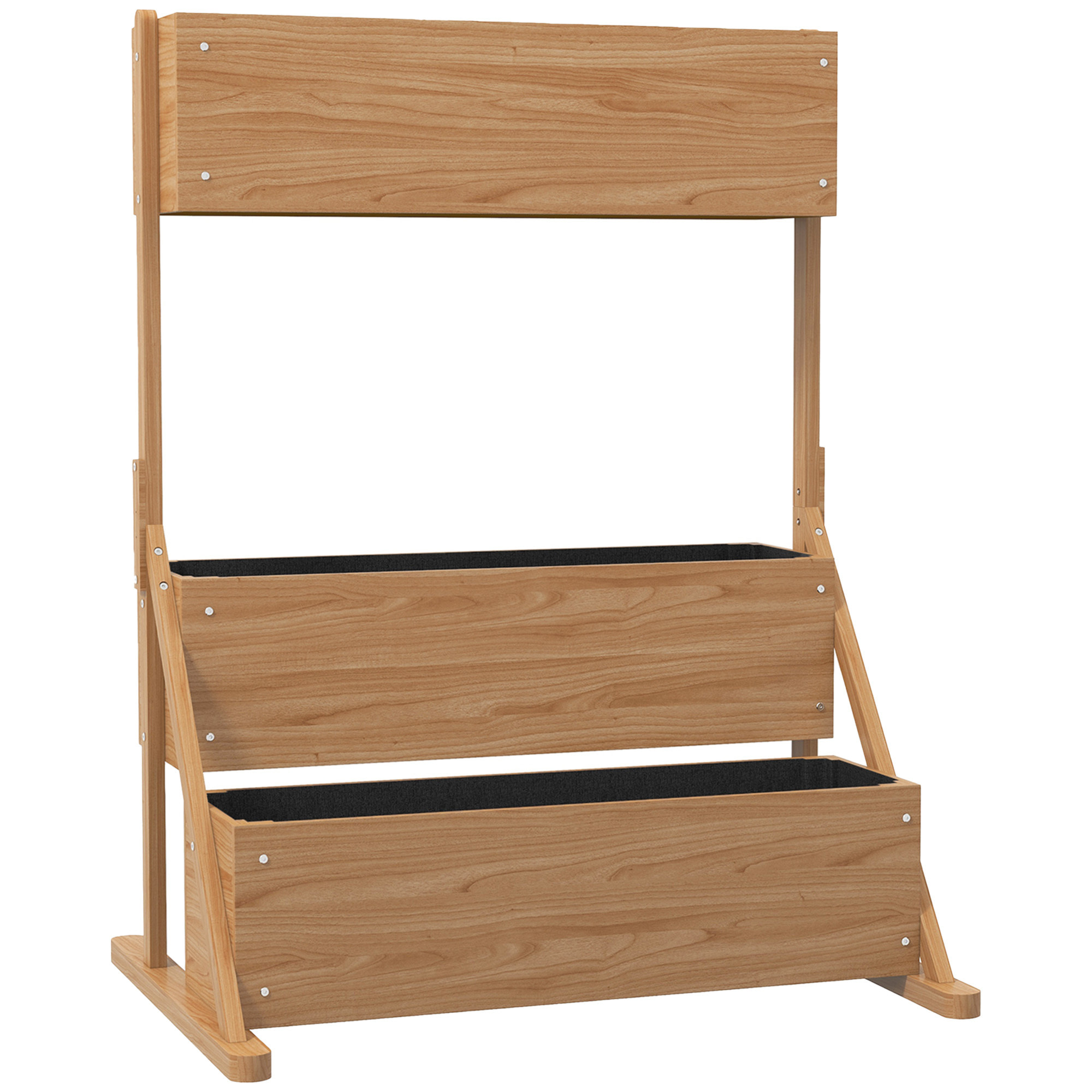 Jardinière carré potager 3 niveaux - inserts d'irrigation, feutre drainage inclus - bois sapin pré-huilé