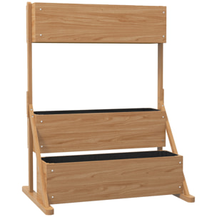 Jardinière carré potager 3 niveaux - inserts d'irrigation, feutre drainage inclus - bois sapin pré-huilé