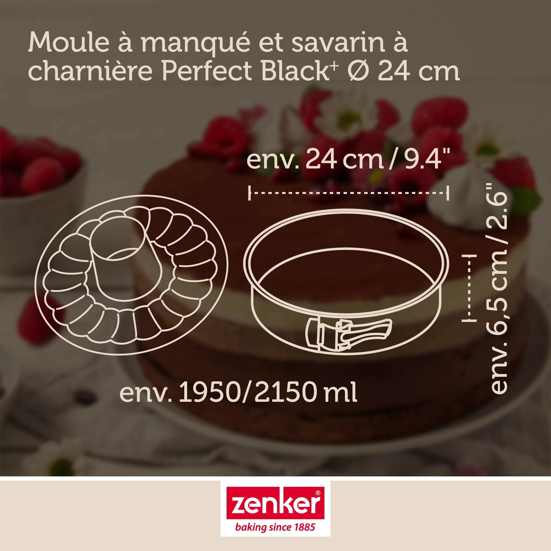 Moule à manqué et à savarin double fond Zenker PerfectBack+