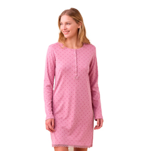 Camicia da notte donna in caldo cotone articolo cuore. Noidinotte