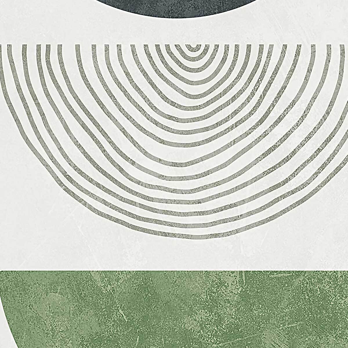 Affiche encadrée abstraction géométrique verte Affiche + cadre en métal - Noir