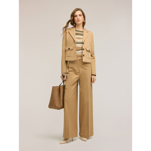 Motivi - Pantalones palazzo con cintura alta - Beige