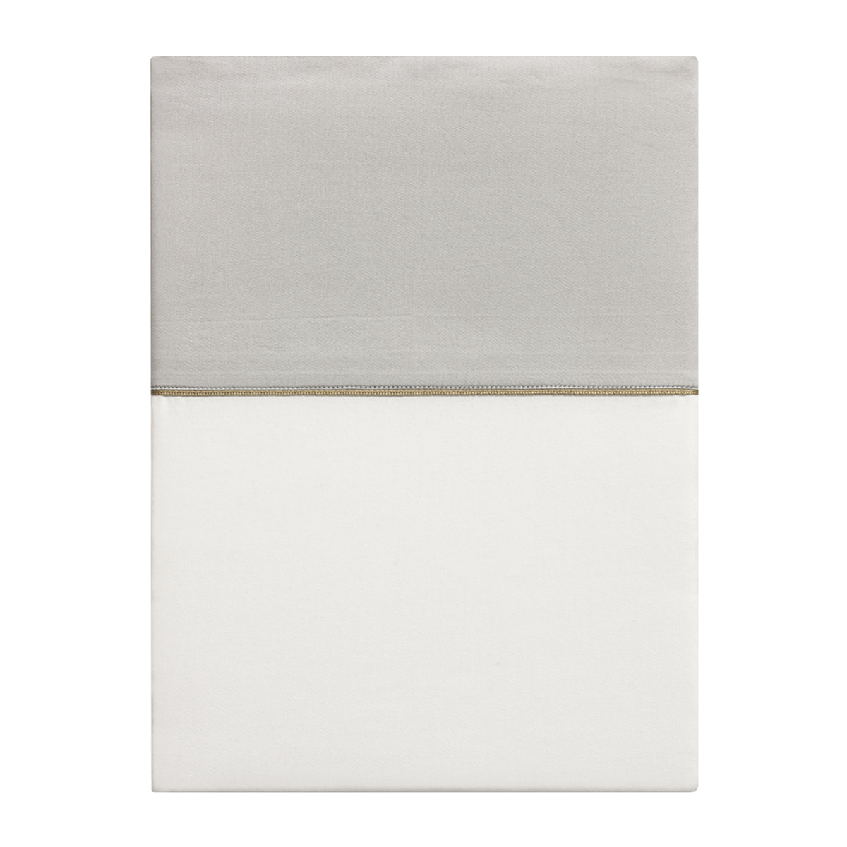 Drap plat uni en satin de coton bio, NOBEL, Gris Argent