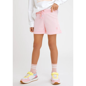 Shorts de Niña de Algodón Cintura Elástica en Rosa