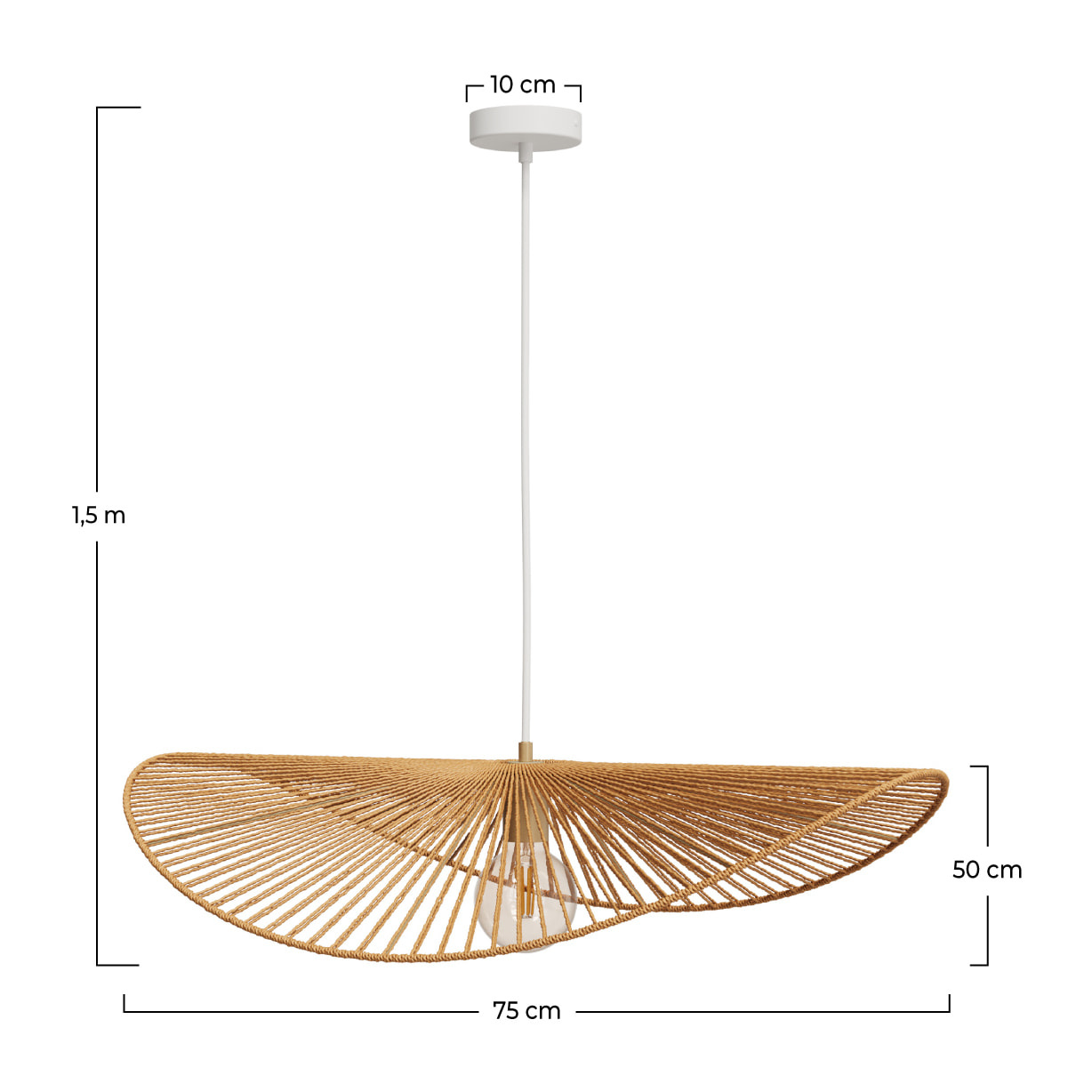 Suspension en papier de corde 75 cm - Mada