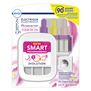 Kit De Démarrage Zero% Lys Pour Désodorisant Électrique Programmation Intelligente 20 ml, Febreze 3Volution