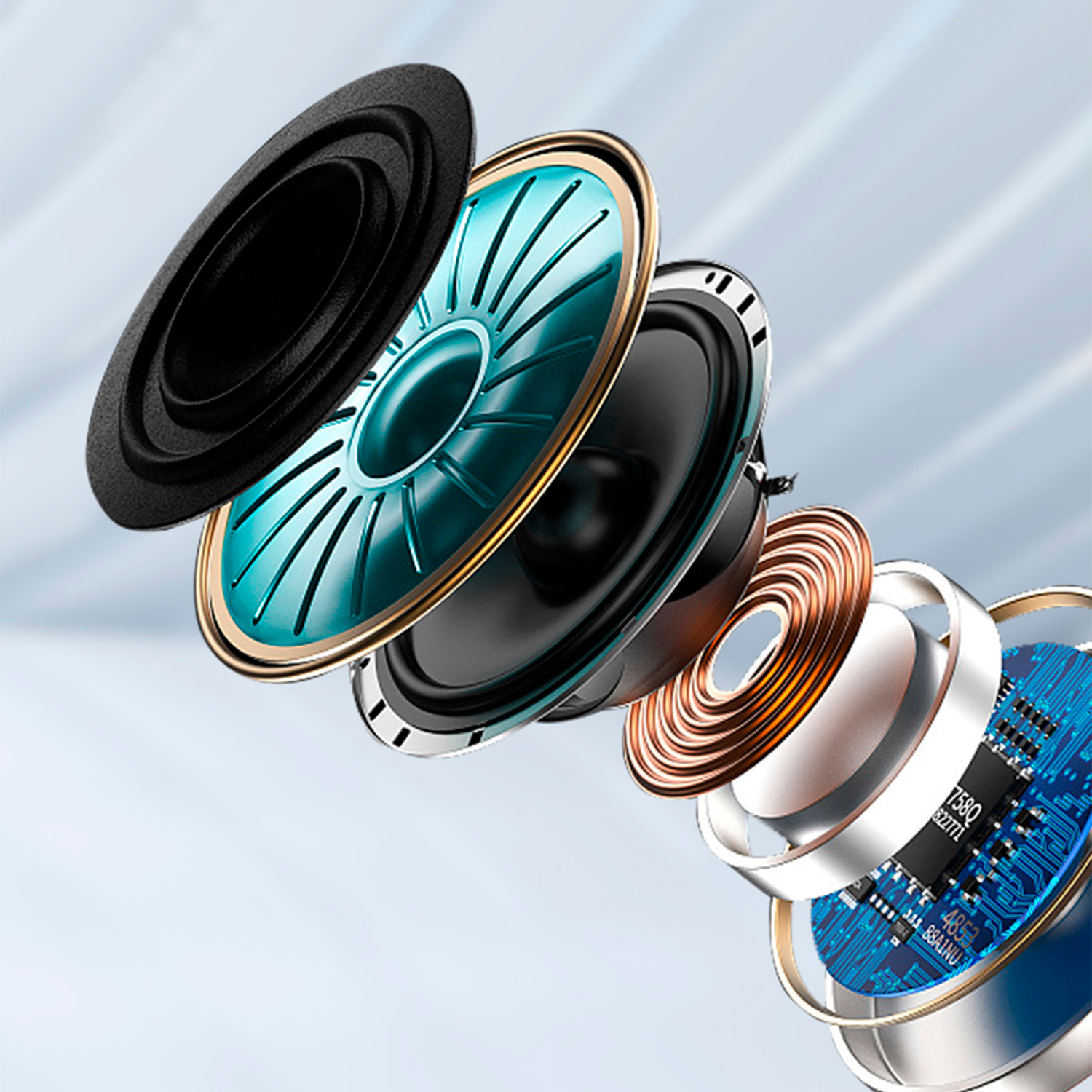 Cuffie sovraurali TWS S8 Bluetooth 5.3. Controllo touch. Design senza inserimento nell'orecchio, con gancio per l'orecchio.