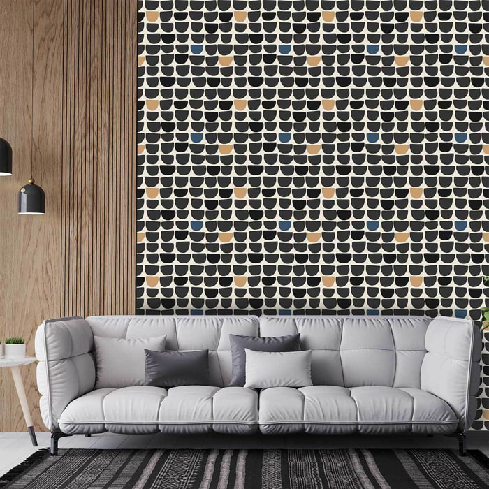 Papier peint, nova - Tapisserie decor Noir