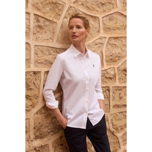 Camicia in popeline bianca con ricamo Rigby Go