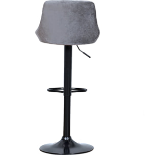 Tabouret de bar en velours gris ROBIN
