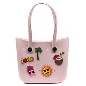 Borsa mare VillaPoma Shopper, in gomma EVA con manici lunghi e charm decorativo