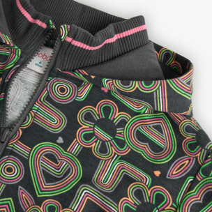 Chaqueta felpa estampada de niña -BCI