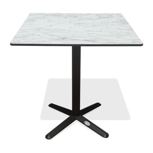 BISTRO - Table carrée de jardin en acier et plateau HPL