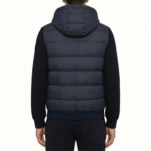 Giubbino con cappuccio e maniche in maglia