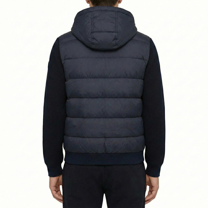 Giubbino con cappuccio e maniche in maglia