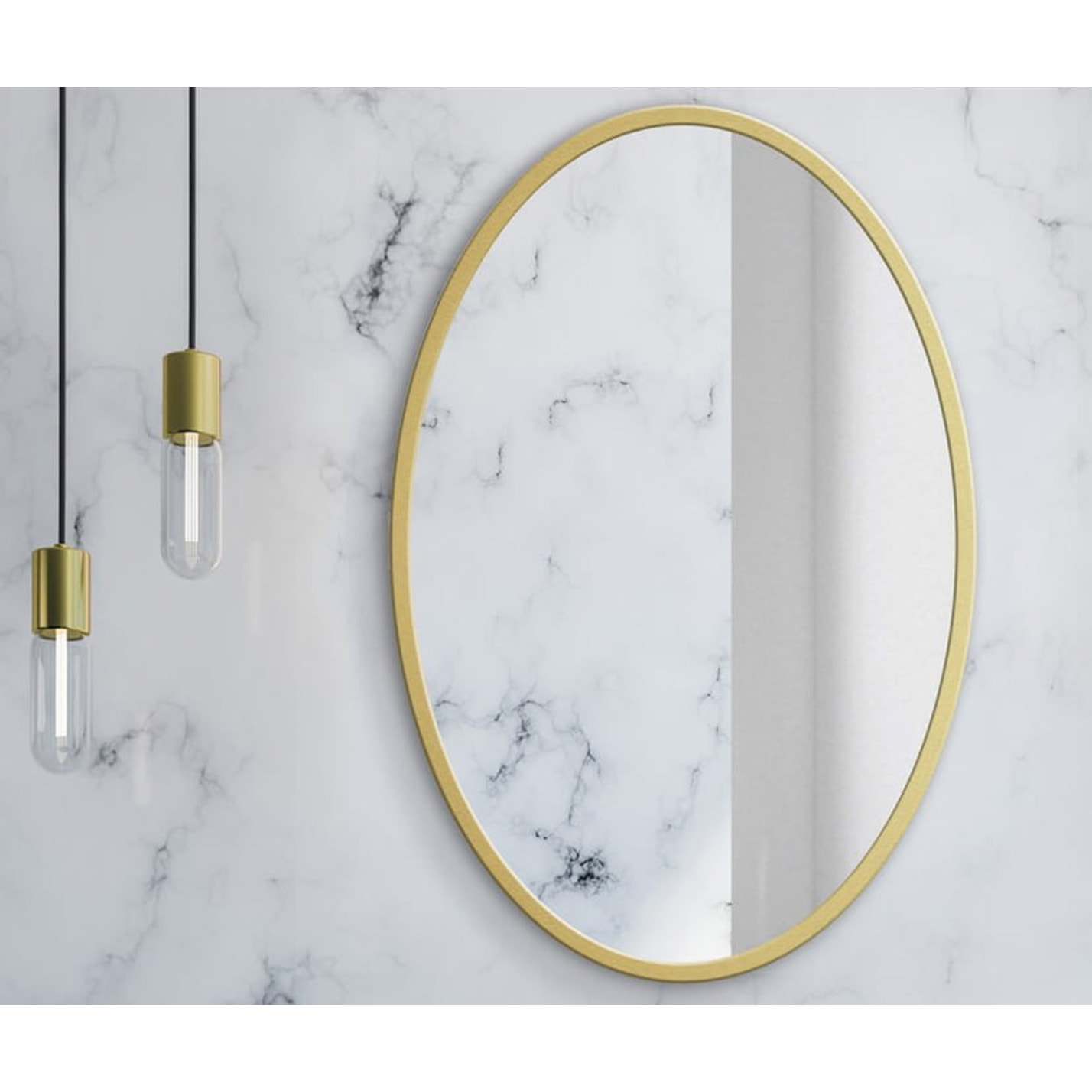 Specchio da parete rotondo con cornice dorata 70 cm