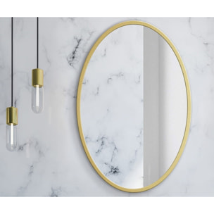 Specchio da parete rotondo con cornice dorata 70 cm