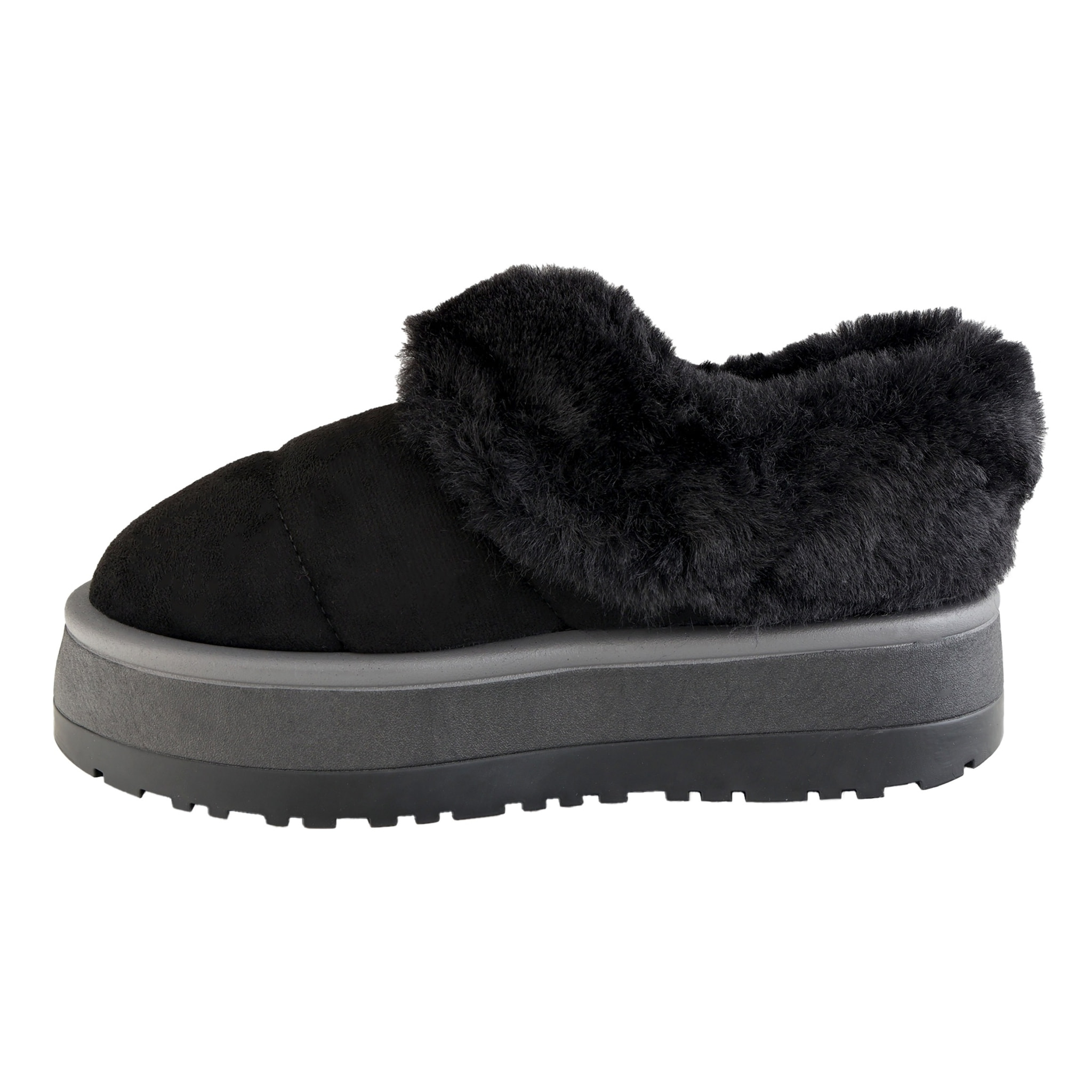 Ciabatte in simil camoscio imbottite con platform