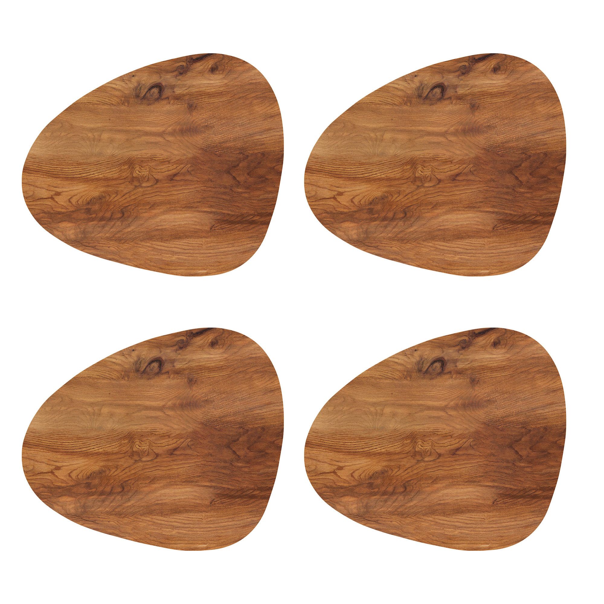 VINILIKO, set de 4 individuales de mesa Forma madera cerezo 4u-40x47 cm