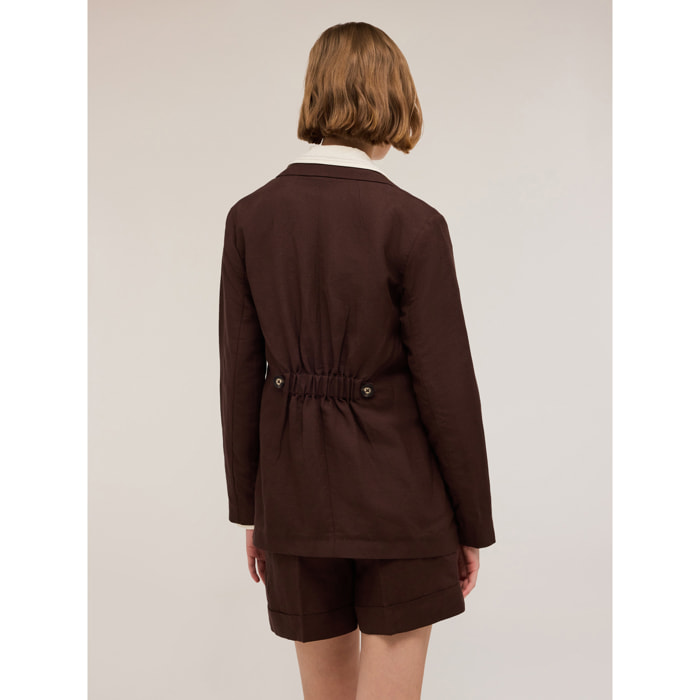 Motivi - Blazer monopetto con martingala - Marrone