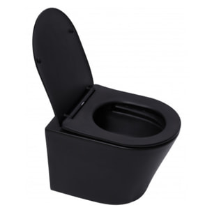 Pack WC Bâti autoportant + WC SAT Infinitio sans bride noir mat + Abattant softclose + Plaque noire mat