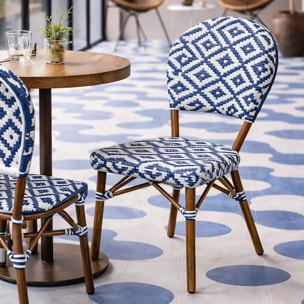 Lot de 2 chaises de table en aluminium effet rotin bleu SCALA