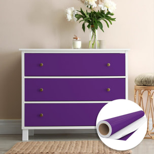 Rouleau adhésif décoratif Vinyle au Mètre - Violet - Sticker Lavable Imperméable Mur Cuisine Meubles