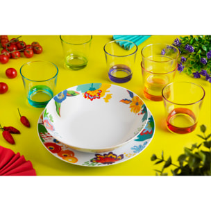 Service assiettes 12 pièces Excelsa – Saint Tropez, Porcelaine Multicolore