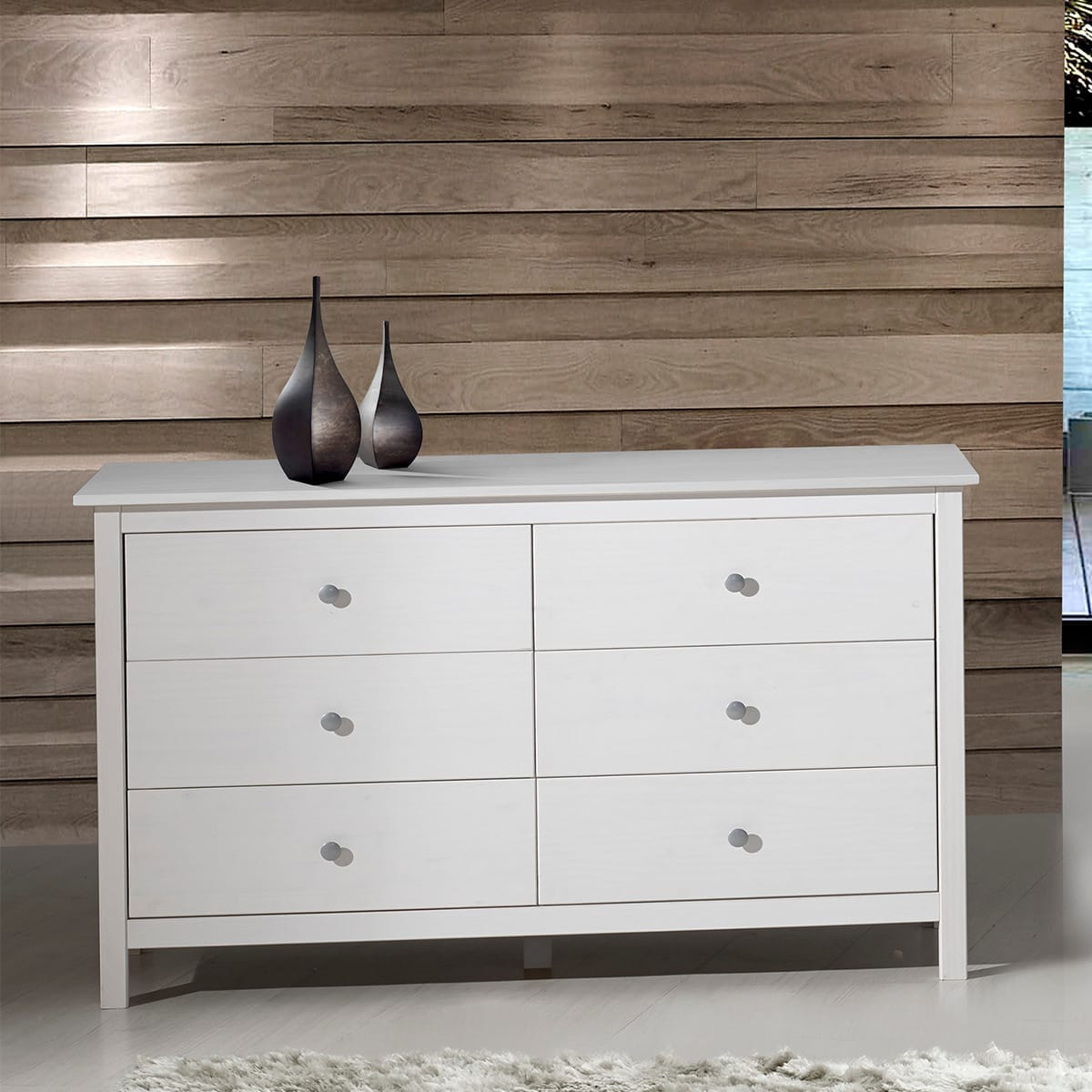 Commode 6 tiroirs en pin massif - ELTON