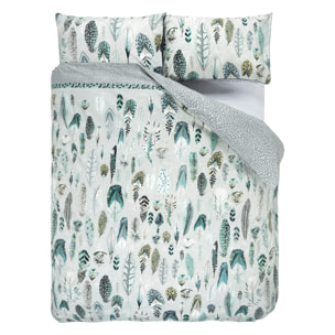 Housse de couette imprimée en percale de coton, QUILL, Gris