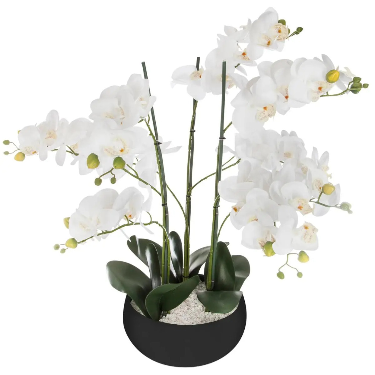 Orchidée artificielle - pot céramique noir H65 cm