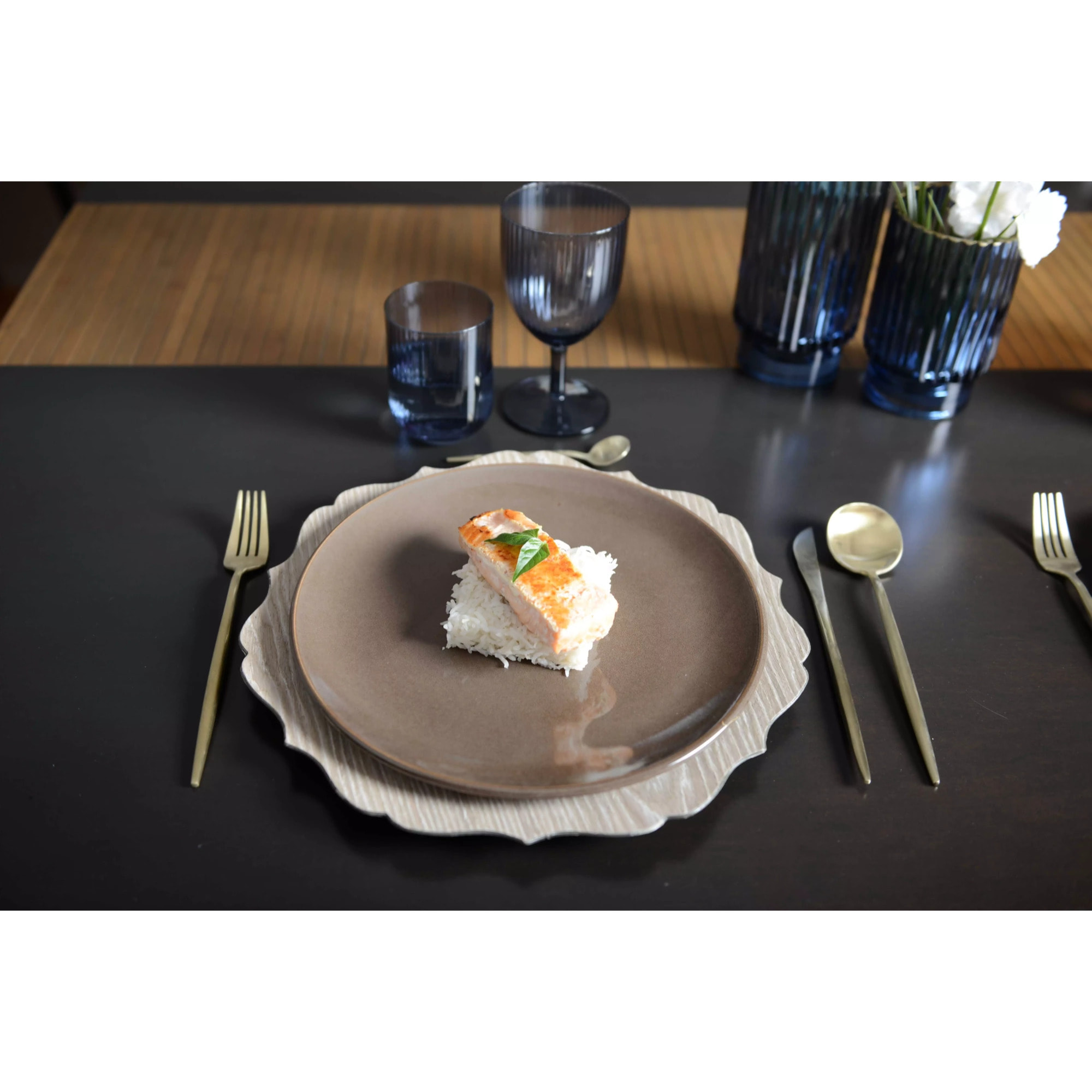 Lot de 6 Dessous d'assiette grain de bois