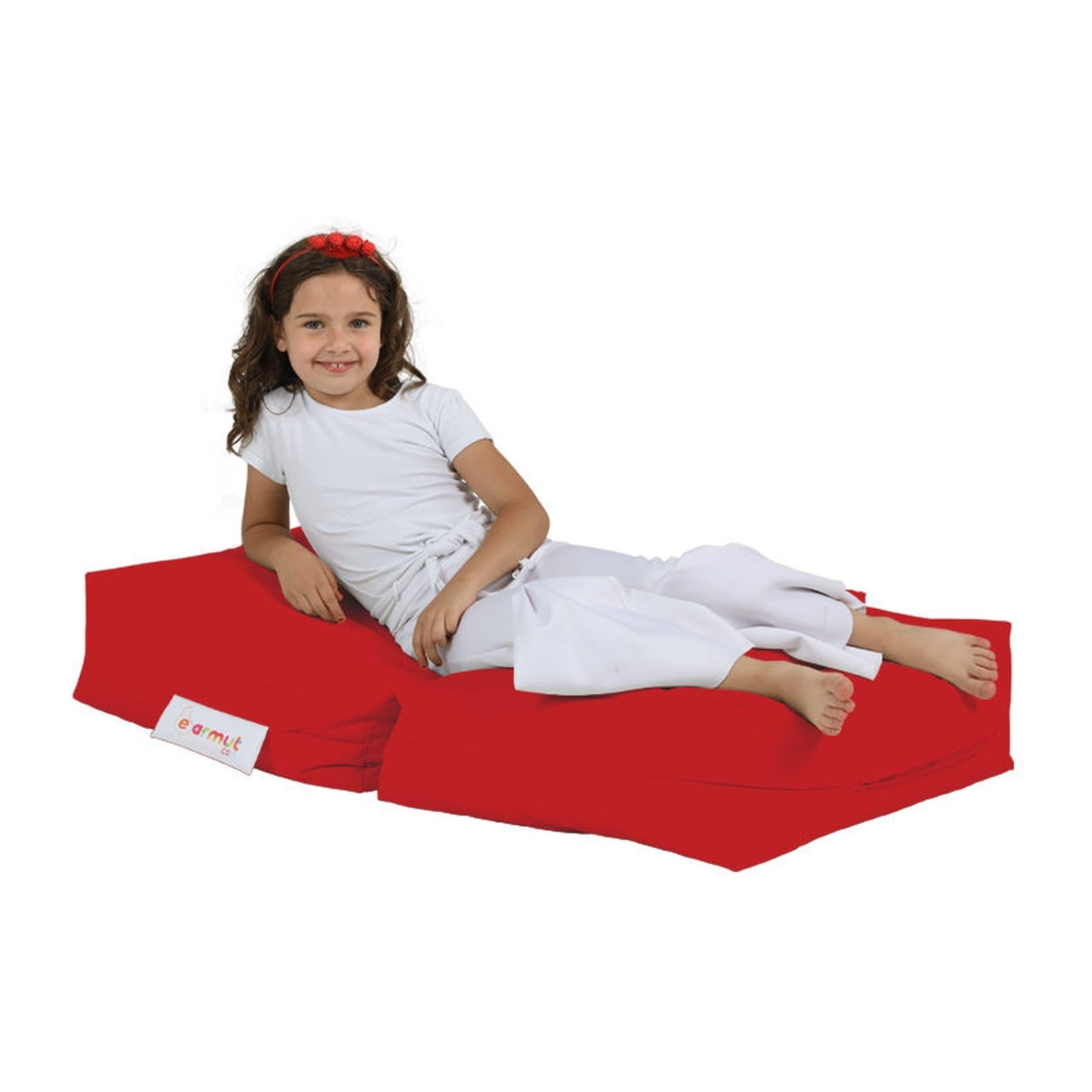 Sillón + puf para niños para exteriores rojo