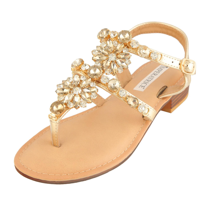Sandali infradito con dettagli gioiello