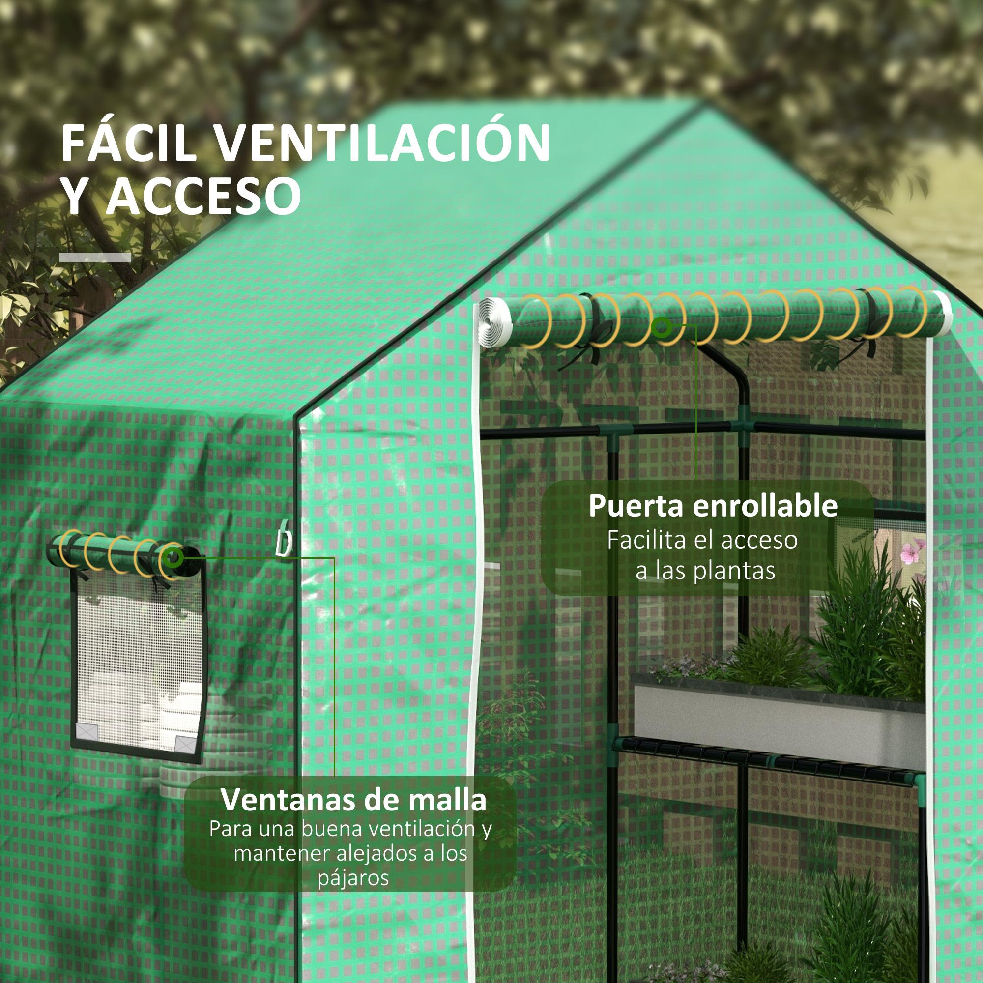 Cubierta de Invernadero 140x73x190 cm Cubierta de Repuesto de Invernadero con Ventana Puerta con Cremallera Anti-UV Protección de Plantas para Jardín Verde