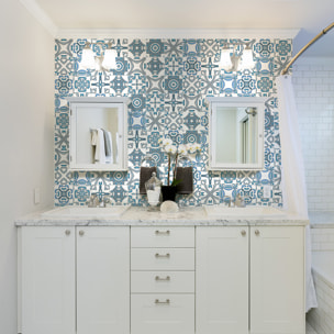 Stickers muraux - Sticker Mural Carrelage adhésif Cuisine Salle de Bain - 24 STICKERS CARREAUX DE CIMENT AZULEJOS TISIANO