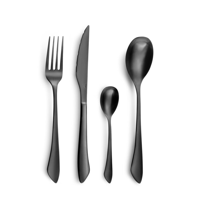 Intuition - Set di posate da 16 pezzi - Nero
