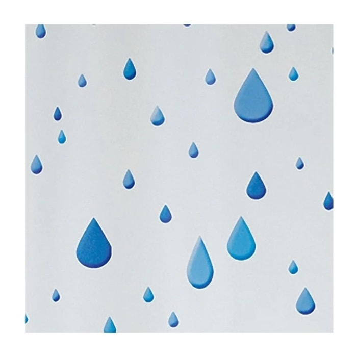 Rideau de douche PEVA WATERDROP 180x200cm Bleu & Blanc Spirella