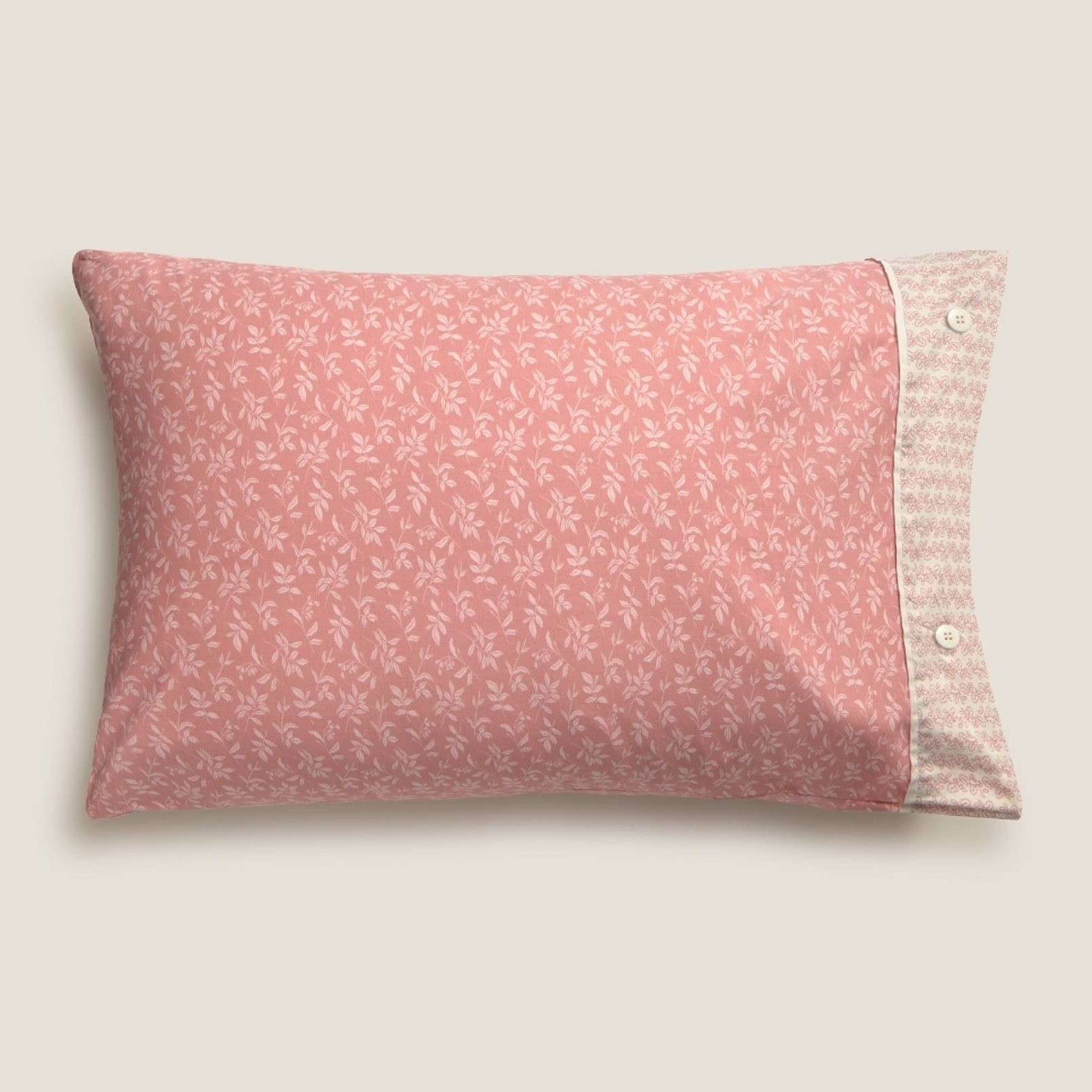 Funda de almohada algodón estampado floral Ritpat color rosa 100% Algodón