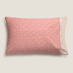 Funda de almohada algodón estampado floral Ritpat color rosa 100% Algodón