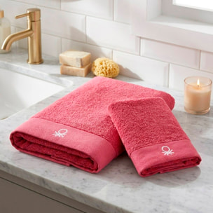 Juego de 2 toallas de baño 50x90cm + 70x140cm, rosa