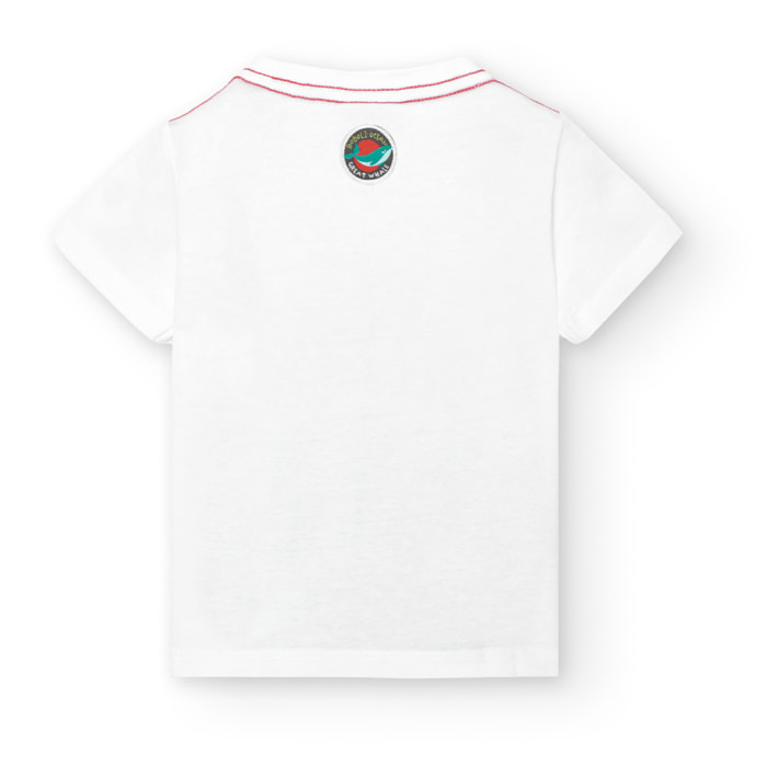 Camiseta niÃ±o estampada, mangas cortas, blanco, 318035