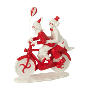J-Line figurine Clown Vélo - pierre - blanc/rouge - 4 pcs