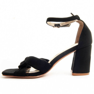 Sandalias de Tacón - Negro - Altura: 8 cm