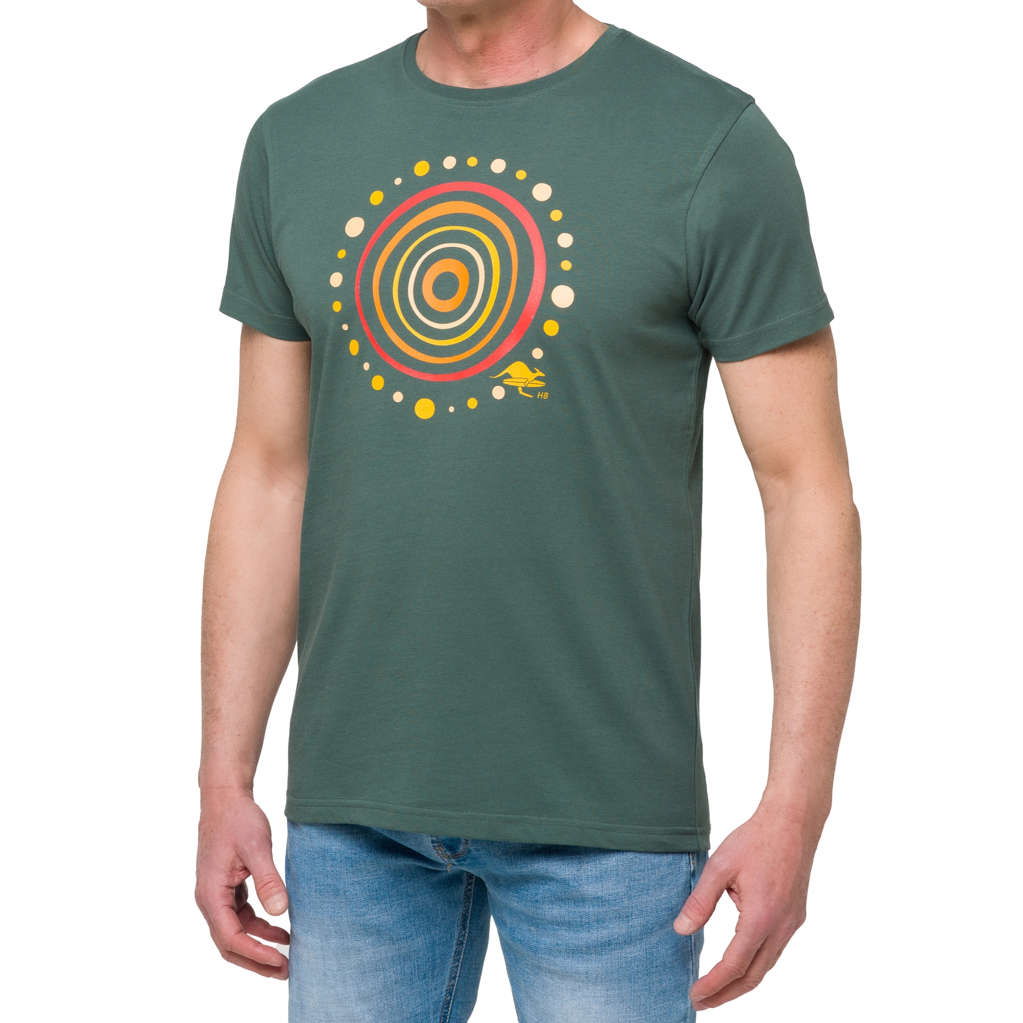 Camiseta de algodón 150 gr Hot Buttered Aboriginal Color Verde Matcha