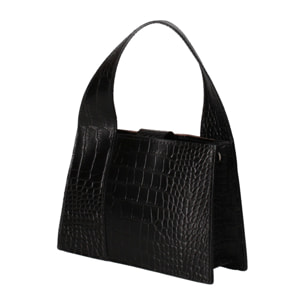 Borsa a mano da donna - Modello False - Vera pelle effetto cocco - 21.0 x 14.0 x 8.0 cm